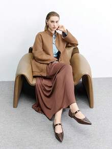 CUCCOO BIZCHIC 尖头平底鞋 女士新款春秋法式优雅软底玛丽珍鞋，穿着舒适不累脚 - 棕色 - 查看 6