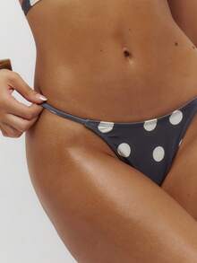 Musera Resort 高腰波点比基尼泳裤，适合夏季海滩度假日常穿着，性感可爱，旅行必备。 - 棕色 - 查看 6