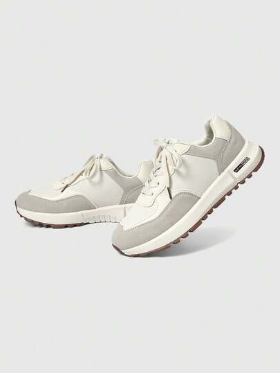 ROMWE Street Life 2025 Retro Sports Sneakers Thick Sole Casual Chunky Sneakers For Women, Autumn/Spring