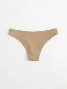 Swim Basics 女士纯色简约日常泳裤 - 米色 - 查看 2