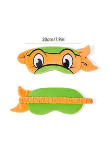 TEENAGE MUTANT NINJA TURTLES | SHEIN 1 Cute Cartoon Orange Turtle Sleep Blindfold, Effective Shading, Does Not Pull Hair, Made Of Soft Fabric, Perfect For Sleep - Orange - View 3