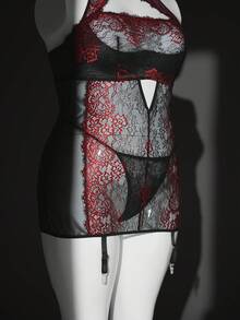 Seduluxe Bộ đồ lót cỡ lớn 2 món phối ren và lưới tương phản, có gọng. - Nhiều màu - Xem 8