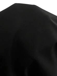 SHEIN CURVE+ Plus Size Elegant Solid Color Asymmetric Collar Blouse, Summer One Shoulder Top Plus Asymmetrical Top Plus One Shoulder Blouse Plus Size Black Tops One Sleeve Top - Black - View 4