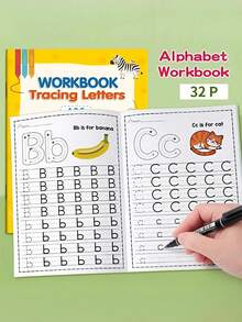 MINKOJA Sách bài tập viết chữ cái ABC 32 trang dành cho trẻ em phù hợp cho các bài tập viết chữ cái từ A đến Z ở độ tuổi mẫu giáo và nhà trẻ. Sách học viết sớm thú vị với các trang vẽ, vở tập viết, từ vựng kỳ diệu, quà tặng tuyệt vời, sách bài tập, sách viết tiếng Anh vui nhộn là những món quà sinh nhật, quà tặng ngày lễ vui nhộn cho trẻ em và lựa chọn quà tặng đồ chơi giáo dục từ mùa xuân đến mùa hè. - Nhiều màu - Xem 3