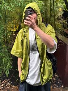 DAZY Men's Letter Print White Short Sleeve Crew Neck T-Shirt, Summer - White - View 3