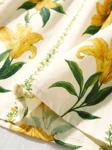 CAJUNI 吊带露背连衣裙，夏季时尚度假风 - 黃色 - 查看 8