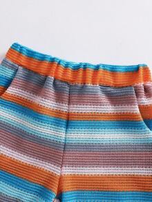 SHEIN Vintaside Kids Summer Two Piece Set Boys Boy Collared Shirt And Shorts Set Boys Shirt And Shorts Set Crochet Two Piece Set Kids Little Boy Two Piece Set - Colorful - View 5