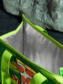 TEENAGE MUTANT NINJA TURTLES | SHEIN 1. Túi đựng cơm trưa cách nhiệt in họa tiết, giữ ấm hoặc giữ lạnh thức ăn, túi dã ngoại, dung tích lớn, có thể đựng hộp cơm và đồ uống, thích hợp cho dã ngoại, cắm trại, du lịch, sử dụng gia đình, phù hợp cho gia đình, pizza. - màu xanh lá - Xem 4