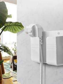 3pcs Big Punch-Free Mobile Phone Holder Wall Mount Stand Remote Control Organizer Storage Box Charging Bedside Container Rack - White - View 6