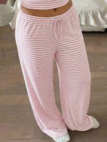 Bộ quần ống rộng kẻ sọc thắt nơ kiểu dáng thường ngày cho bé gái tuổi teen - Hồng - Xem 7