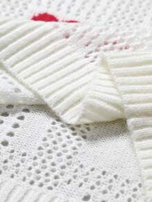 Manfinity Joysei Men's Heart Pattern Hollow Out Casual Knit Vest Heart-Shaped Knitted Vest Couple Knitted Sweater Knitted Sweater Couple Couple Loving Couple Model - Multicolor - View 6