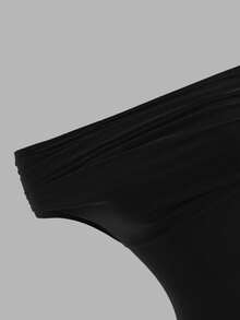 SHEIN PETITE Women's Solid Color Versatile Fashion Tank Top With 3-Way Wear: Straight Neck, Asymmetric Shoulder, And Halter Neck. Versatile Styling For Casual, Elegant, And Sexy Looks. Suitable For Daily Wear, Dates, And Occasions Halter Neck Top Off Shoulder Crop Top One Shoulder Crop Top Black Tops Women Sexy Black Off Shoulder Top Sexy Off Shoulder Top Cute Black Top - Black - View 12