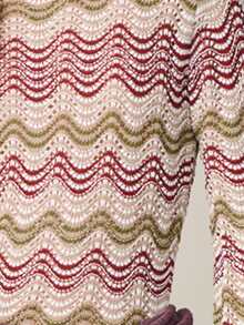 Nöista Long-Sleeved Midi Knit Dress Features A Round Neckline, Flared Hem. Soft Fabric Knit Transparency. Woman, Spring , Summer. - Multicolor - View 7