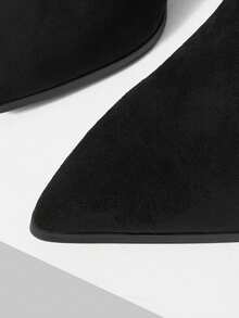 Mnmlis Women's Pointed Toe Everyday Commute Fashion High Heel Ankle Boots Valentine's Day - Black - View 6