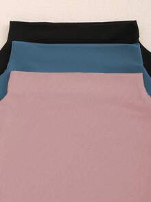 SHEIN Clasi Casual Solid Color Sleeveless Tank Top, Summer Women Sleeveless Tops Mock Neck Top - Multicolor - View 4