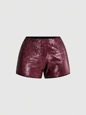 Grunge Punk Women's Sexy Super Low Waist Glitter Sequin Mini Shorts, Suitable For Summer Beach, Graduation, Easter, Concert, Nashville Vacation, Prom, Street Punk, Music Festival