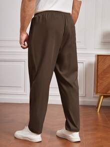 EASEVO Quần dệt kim túi chéo dáng rộng dành cho nam cỡ lớn - màu nâu - Xem 2