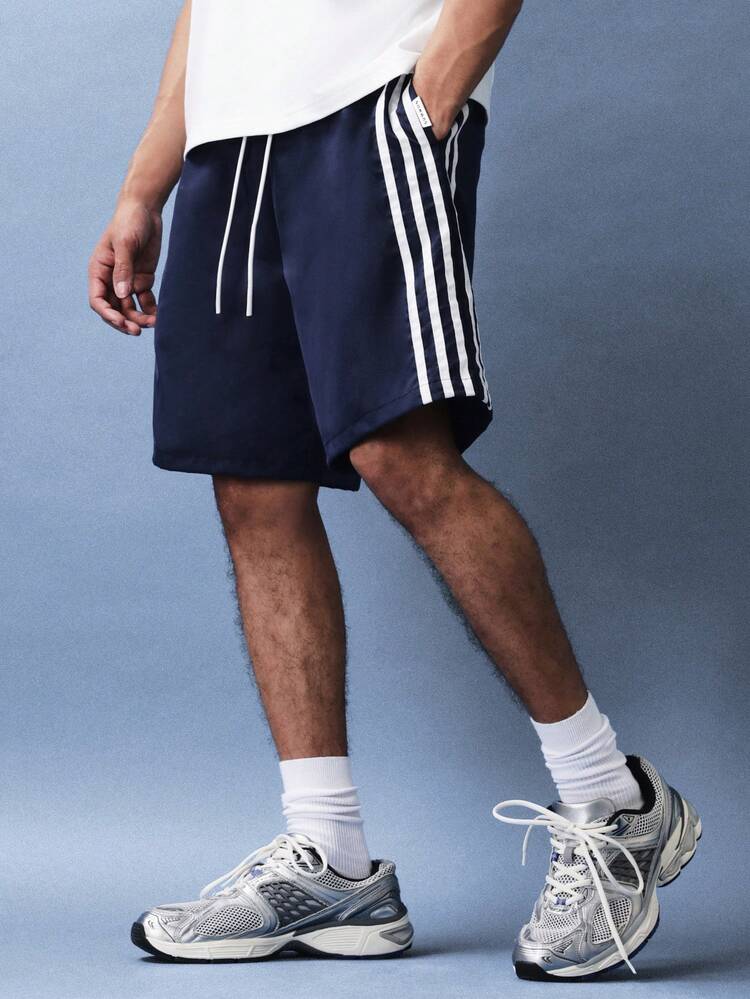 Beach Shorts With Side Stripes