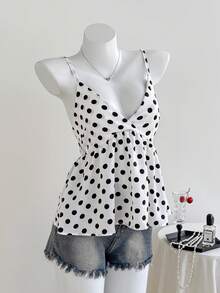 Elamini 女士休闲波点印花吊带背心 - 彩色 - 查看 1