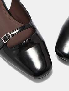 CUCCOO BIZCHIC Giày sandal quai hậu khoét lỗ kiểu Pháp thanh lịch dành cho nữ, kiểu dáng retro mới, gót thấp, đế vừa phải, gót dày, thích hợp đi làm. - màu đen - View 8