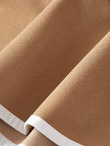 SHEIN MOD Women's Sleeveless Midi Dress With Draped Collar - Camel - View 4