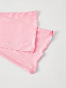 SHEIN MOD Bộ áo thun dài tay ôm dáng, cổ bèo nhún, tay loe xếp ly 3 màu. - Nhiều màu - Xem 4