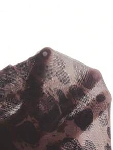 Rafferiza Tall Vestido de manga larga con estampado de leopardo y bajo de cola de pez, elegante para otoño - Marrón Mocha - Ver 8