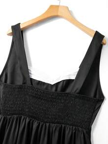 GlowEve CURVE 大码女式休闲连衣裙，中国风度假连衣裙，适合派对、聚会、街头、圣帕特里克节、复活节、情人节、圣诞节、感恩节等场合，宽松舒适，百搭显瘦，时尚春夏装扮 - 黑色 - 查看 7