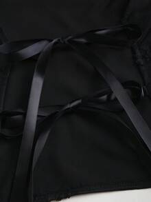 Sweetra 女士刺绣吊带细肩带上衣 - 黑色 - 查看 5