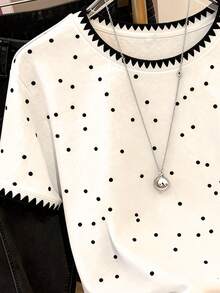 Camiseta de cuello redondo de manga corta con ajuste regular y estampado digital de leopardo para mujer, regalo para amigos - Blanco 2 - Ver 7