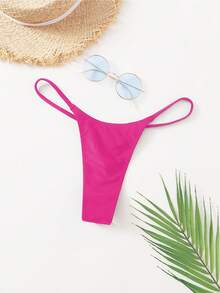 Oceva Bottom de bikini de unicolor y sexy para mujer, Bottom de traje de baño color fucsia para primavera y verano - Rosa Fucsia - Ver 5