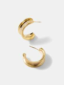 MOTF PREMIUM METAL BRIGHT DIAMOND SUPER VERSATILE STUD EARRINGS INS WIND INTERNET CELEBRITY EARRINGS SILVER NEEDLE JAPANESE AND KOREAN TEMPERAMENT EARRINGS - Gold - View 6