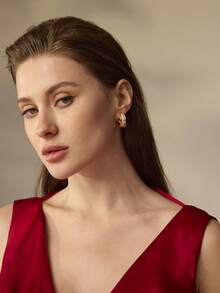 MOTF PREMIUM METAL BRIGHT DIAMOND SUPER VERSATILE STUD EARRINGS INS WIND INTERNET CELEBRITY EARRINGS SILVER NEEDLE JAPANESE AND KOREAN TEMPERAMENT EARRINGS - Gold - View 3