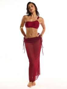 Oceva 女士比基尼套装 - 酒紅色 - 查看 3
