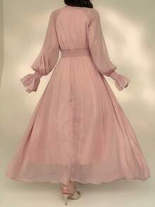 DAZY Women's Elegant Ruffle Waist Dress, Autumn,Valentine Outfits For Women Summer Sundress - Pink - View 4