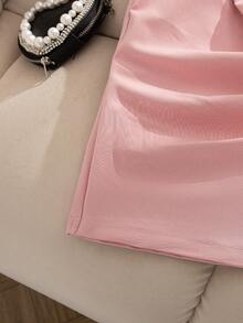 Elladie kids Niña preadolescente: 1 pieza Blusa con manga abullonada con estampado de corazón y 1 pieza Falda con lazo y dobladillo envolvente - Rosa - Ver 4