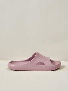 Cuccoo Dép nhựa màu tím cho nữ, đế bằng, thoải mái, kiểu dáng đơn giản, trung tính, thích hợp sử dụng trong nhà tắm, đi chơi, nghỉ mát, đi biển, tập gym. - Màu tím - Xem 2