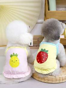 PETSIN Pet Clothing, Dog Clothing, Cat Camisole, Casual Vest, Spring And Summer New Item, Small Animal Camisole, Cool Casual Clothing, Fruit Cartoon Picture, That Cool Vest - Multicolor - View 10