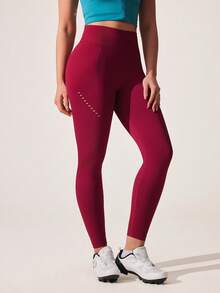 Exploreva Calça legging feminina de cintura alta com recortes, versátil para uso diário, atividades ao ar livre e ciclismo. - Violeta vermelha - Ver 5