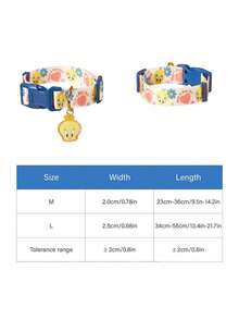 LOONEY TUNES X PETSIN 卡通花卉印花宠物基础款狗项圈 - 藍色 - 查看 2