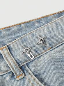 ROMWE Grunge Punk 1 Set Y2K Minimalist Hiphop Punk Star Waist Belt, Adjustable Buckle Design (Soft Needle Won't Scratch Skin), Perfectly Match With Jeans - Silver - View 13