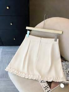 GlowEve 女士优雅串珠钻石荷叶边A字裙 - 杏色 - 查看 2