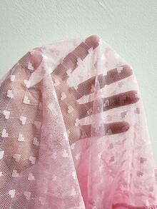 Heart, Mesh, Valentine's Day, Lace, Sensual Women's Nightgown - Pink - View 7