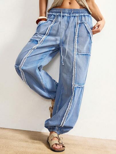 Bohemela Plus Size Vintage Blue Casual Jeans