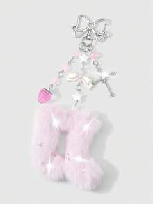 ROMWE Kawaii 1. Móc khóa đa năng mới, sáng tạo, ngọt ngào và dễ thương, tinh tế, cao cấp, màu trắng ngọc trai giả, hình ngôi sao, nơ, hoa dâu tây, đá quý sáng lấp lánh, hình chữ thập, mũi tên xuyên tim, cánh acrylic, chấm bi, dây đeo cổ tay, ngôi sao hai mặt màu hồng, nốt nhạc nhung, mặt dây chuyền DIY, phụ kiện móc khóa, mặt dây chuyền túi xách, thích hợp cho chị em gái, bạn gái, bạn bè, các cặp đôi đeo hàng ngày, quà tặng ngày lễ. - Màu hồng -1 - Xem 12