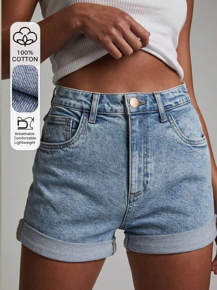 Women's Loose Casual Distressed Denim Shorts, Vacation Style, Spring/Summer Jorts
