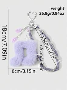 ROMWE Kawaii 1. Tai nghe acrylic đa năng, sáng tạo, tinh tế, dễ thương, sang trọng, cao cấp, màu tím, họa tiết ngôi sao lấp lánh, nốt nhạc, cánh nhiều màu sắc, chất liệu gốm mềm mại, dây đeo cổ tay đính đá, mặt dây chuyền hình nốt nhạc hai mặt bằng vải nhung, phụ kiện móc khóa DIY, mặt dây chuyền túi xách, thích hợp làm quà tặng cho chị em gái, bạn gái, bạn bè, các cặp đôi, quà tặng ngày lễ. - Màu tím -3 - Xem 15