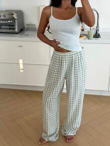 ZzzCrew Women's Fresh Striped Top And Plaid Pants Pajama Set - Multicolor - View 5