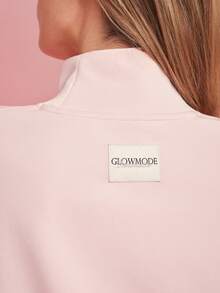 GLOWMODE Áo nỉ chui đầu dáng rộng, dài đến eo, chất liệu Modal mềm mại, ấm áp, có gấu áo cong kiểu bong bóng và cổ tay áo bo gân, thích hợp mặc hàng ngày. - Hồng - Xem 5