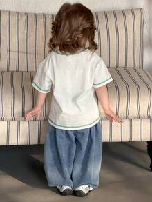 DAZY Toddler Girls' Loose Fit Washed Denim Jeans - Blue - View 6